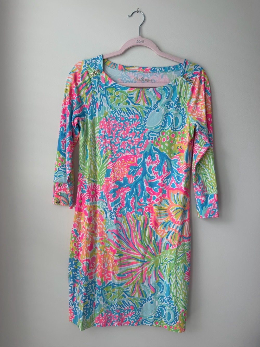 Lilly Pulitzer Bright Multicolor Floral Scoop-Neck Midi Dress